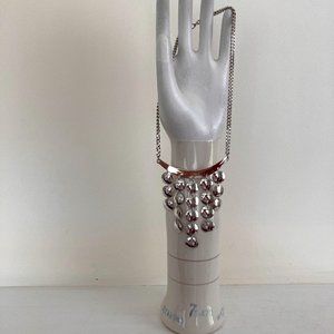 Vintage Vendôme Silver Tone Vertical Linked Disc Necklace